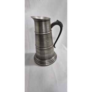 Vtg Seymour Mann Pewtertone Italy pitcher MCM brutalist barware old-world rustic